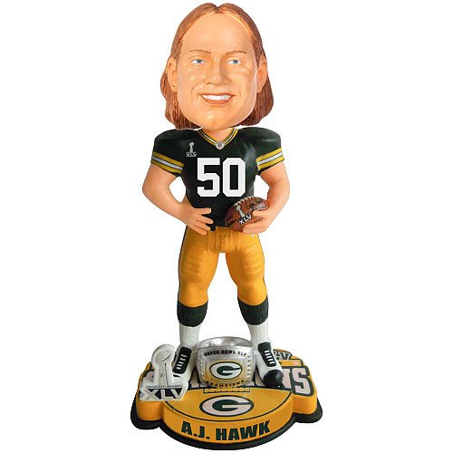 Forever Collectibles Green Bay Packers Super Bowl XLV Champions A. J. Hawk Bobble Head