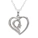 DiAura Sterling Silver Diamond-Accent Open Heart Pendant