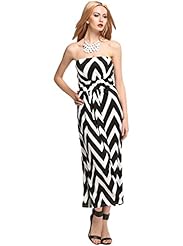 Sexy Strapless Illusion Ruched Sleeveless Striped Print Cotton Ankle Length Cocktail Bodycon Dress/Club Dress/Homecoming Dress/Prom Dress/Wedding Dress/Tunic 