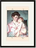 Black Framed/Matted Print 17x23, Sleepy Baby