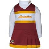 NFL Reebok Washington Redskins Infant Girls Burgundy-White 2-Piece Turtleneck Creeper & Cheerleader Dress Set (24 Months)