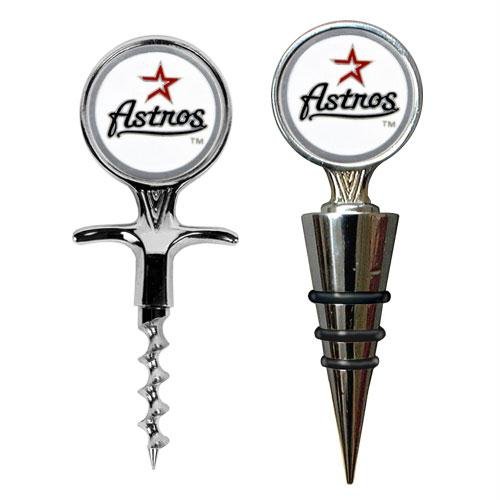 MLB Houston Astros Cork Screw and Wine Bottle Topper Set