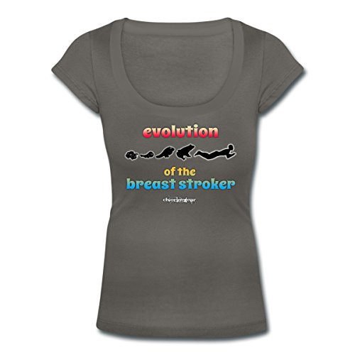 Spreadshirt Women's Evolution of Breaststroker T-Shirt, graphite gray, L