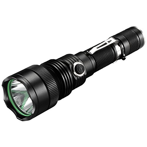 Soonfire V06 Tactical Flashlight:Cree XM-L2 U2 LED,1053 Lumens with An Effective Range of 290 Meters,Ultra Bright Tactical Flashlight with Rechargeable Lithium Battery
