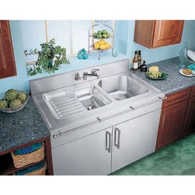 Elkay 4826EGDWSR3 Double Right Bowl Ribbed Area Square Front