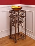 3 Pcs Dark Brown Nested Plant Stands