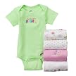 Gerber 5pk Short Sleeve Onesies - Pink Flower