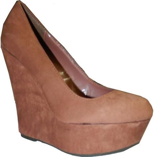 Delicious MEROZ High Platform Round Toe Wedge Shoe,8 B(M) US,Blush