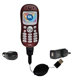 Retractable USB Hot Sync Compact Kit with Car & Wall Charger for the Motorola C250 - Gomadic Brand w/ TipExchange Technology