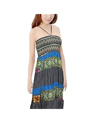 Cotton/Denim Pleated Shirred  Dress