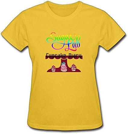 Tee Center Sugar Lab Cupcake Diary Tees Womens Organic Cotton Yellow XL