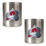 NHL Colorado Avalanche Two Piece Stainless Steel Can Holder Set- Primary Logo