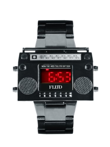 Flud Men's BBX002 Boombox Gun Metal Plated Stainless Steel Watch