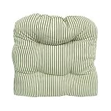 Wicker Patio Furniture Chair Cushion - Timeless Ticking Stripe Green by Southern Home Accents