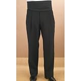 Neil Allyn Black pleated front tuxedo stripe trouser for men