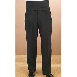 Neil Allyn Black pleated front tuxedo stripe trouser for men