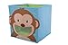 Clever Creations Cute Monkey Collapsible Toy Storage Organizer, Sturdy Toy Box Folding Cube for Kids, Perfect for Organizing Books, Toys, Clothes and Shoes