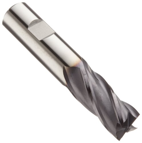Niagara Cutter 77464 Cobalt Steel Square Nose End Mill, Metric, Weldon Shank, TiAlN Finish, Finishing Cut, 30 Degree Helix, 4 Flutes, 55mm Overall Length, 4mm Cutting Diameter, 6.000mm Shank Diameter