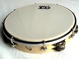 Professional Tambourine (Tunable, Headed 10. Wood Finish)