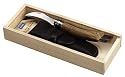 Opinel-Pilzmesser, 254148  rostfreier Sandvik-Stahl, Eichenholz, Wilschweinborsten, Lederetui, Holzbox