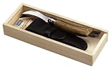 Opinel-Pilzmesser, 254148  rostfreier Sandvik-Stahl, Eichenholz, Wilschweinborsten, Lederetui, Holzbox