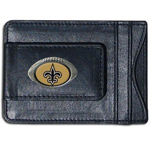 NFL New Orleans Saints Leather Money Clip & Card Holder