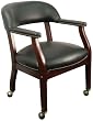 Black Vinyl Luxurious Conference Chair with Casters