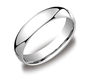Men's Platinum Comfort-Fit Plain Wedding Band (5 mm), Size 9