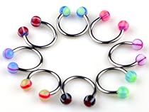 Imixlot WOmen's and Men's 30pcs 18g 3mm Ball Circulars Horseshoes Eyebrow Lip Rings Body Piercings Bent Jewellery
