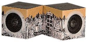 OrigAudio Fold n Play Recycled Speakers for iPod, iPhone, and Any Standard 3.5mm Jack (Cityscape)