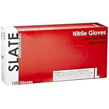 Ammex Slate Industrial Grade Nitrile Glove, Powder Free, 9.5" Length, 4 mils Thick