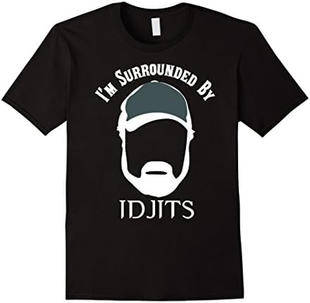 Men's Idjits T-shirt , I'm surrounded by Idjits XL Black