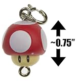 Super Mushroom ~0.75" Mini Figure - New Super Mario Bros Wii Zipper Pull/Charm Series (Japanese Import)