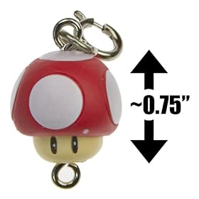 Super Mushroom ~0.75 Mini Figure - New Super Mario Bros Wii Zipper Pull Charm Series (Japanese... by Super Mario Brothers