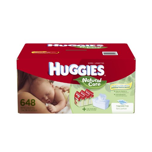 Huggies Natural Care Fragrance Free Baby Wipes Refill, 648 Count (Packaging may vary)