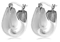 Silver E4002 bag Hoop Earrings