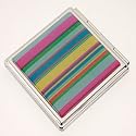 Bold Multi Striped Square Compact Mirror