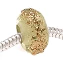 Czech Lampwork Bumpy Bead Citrine / Metallic - Fits Pandora (1)