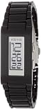 Kenneth Cole REACTION Women's RK4114 Custom Rectangle Vertical Digital Black Ion-Plating Watch