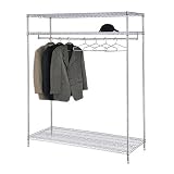 3-Shelf Garment Floor Rack With 24 Hangers