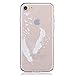 Urberry 4.7 INCH Iphone 7 Case, Snow White Feather Soft Silicon Flexible Case Cover for Iphone 7 with a Screen Protector