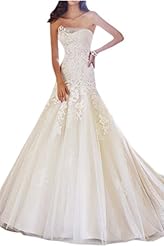 Strapless Tulle Lace Mermaid Bandage Dress  with a Cathedral Train 