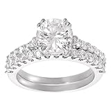 Tressa Silvertone Round-cut Cubic Zirconia Bridal Ring Set (Sizes 5 - 9 available)