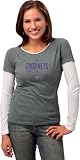 New Orleans Hornets -Women's- Grey Chest Pass Long Sleeve Layered Tissue Tee
