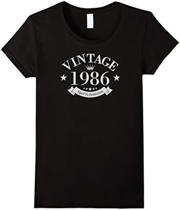 Women's Vintage 1986 Aged To Perfection - 30th Birthday Gift T-Shirt XL Black