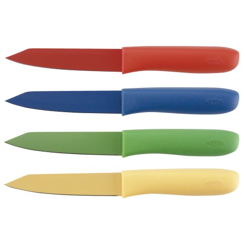 OXO Good Grips 4-piece Non-Stick Paring Knife Set, 1 each: Red, Blue, Green, Yellow
