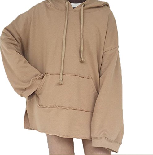 (ドチィン)DaoCheng レディース 秋冬 無地 長袖パーカー フード付 ファッション?シンプル パーカー カジュアル ゆったり 体型カバー トレーナー・パーカー プルオーバー 可愛い きれいめ プルオーバー