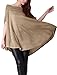 Allegra K Ladies Boat Neck Short Dolman Sleeve Cape Style Fashion Top XL Khaki