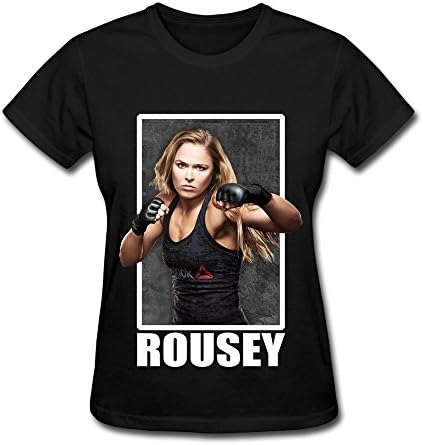 RBKING Women's Ronda Rousey Ufc 190 Rowdy T-shirt L Black