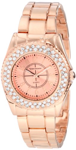 Vernier Women's VNR11060RG Fashion Glitz Bracelet Quartz Watch